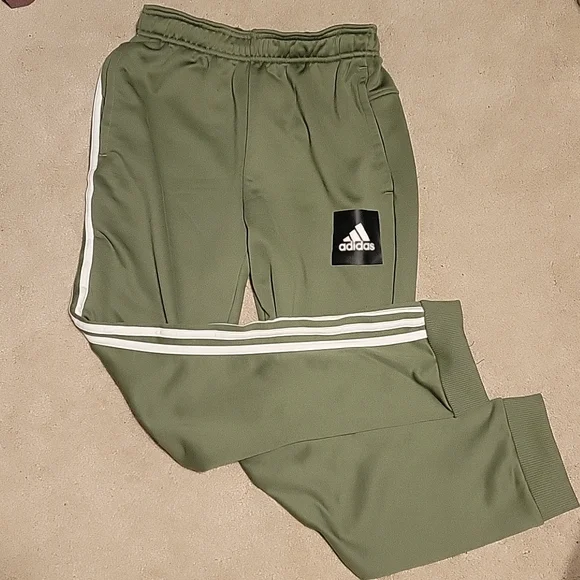 Army green adidas joggers sales